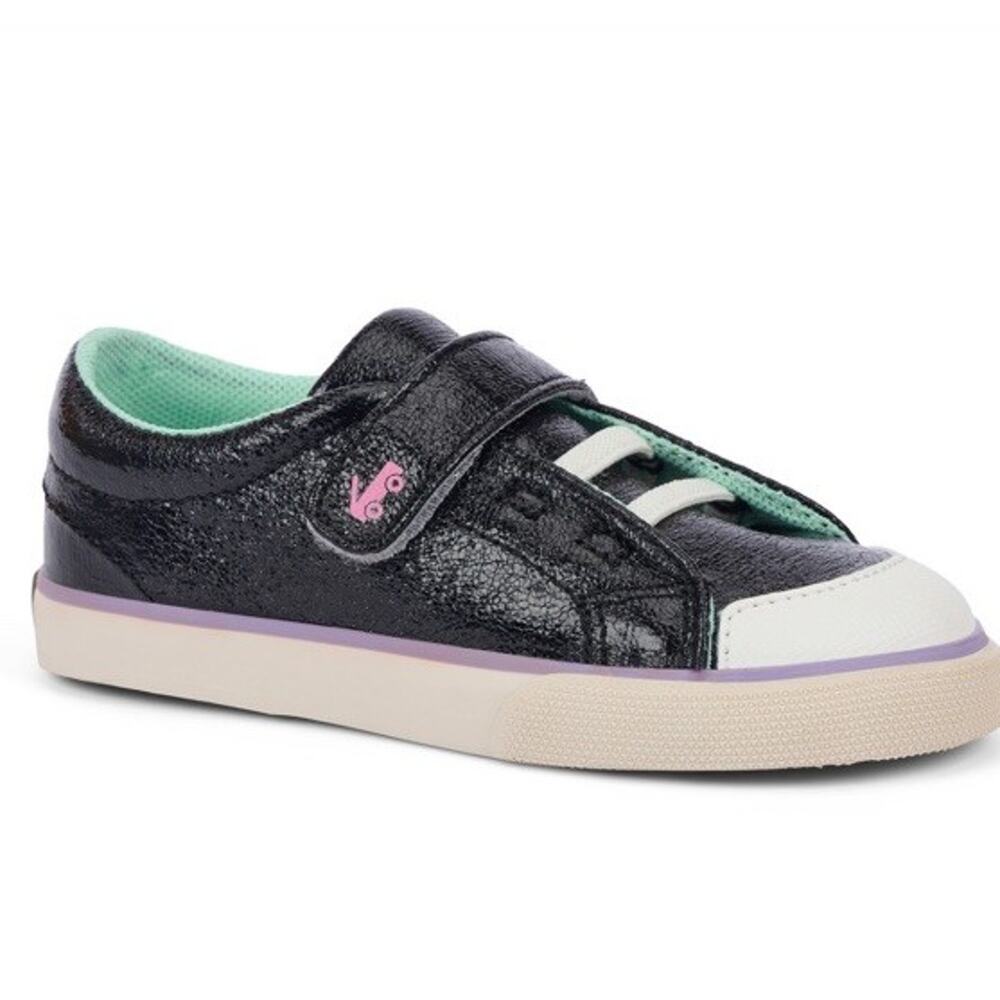 See Kai Run Alex Black Metallic Sneaker Girls Sz 5 NEW